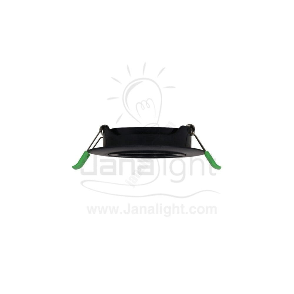 سبوت لايت فارغ متحرك مسطح مدور بلاستك اسود جنى لايت JN403 single round black Spotlight frame